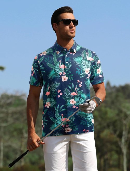 APTRO Golf Shirts for Men - Moisture-Wicking Hawaiian Polo with Dry Fit | Short Sleeve Design