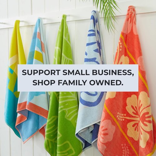 Great Bay Home 100% Cotton Beach Towels - Absorbent 30 x 60" Blue Pool Towels for Adults & Kids - Quick Dry (Surf)