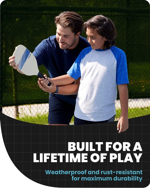 TrailBuddy Boulder Sports All-in-One Pickleball & Badminton Set - Portable, Adjustable Net with Paddles & Rackets