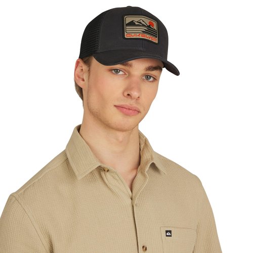 Quiksilver Men's Premium Cotton Adjustable Snap Back Logo Baseball Cap, Charcoal, One Size