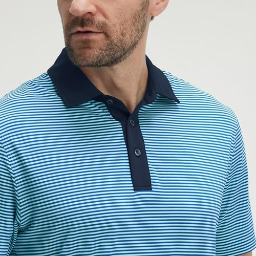 M MAELREG Polo Shirts for Men - Moisture-Wicking Dry Fit Performance Golf Shirt | Short Sleeve Striped Design