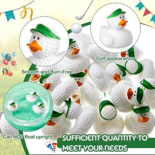 Deekin Rubber Ducks - 2 Inch Bulk Sport Party Favors | Perfect for Team Events & Birthday Celebrations (12 Pcs, Golf)