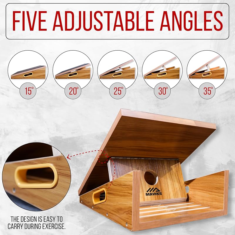 Calf Stretcher Slant Board with 5 Angles - Adjustable Recovery & Therapy Wedge (Variation: Full-Coverage)
