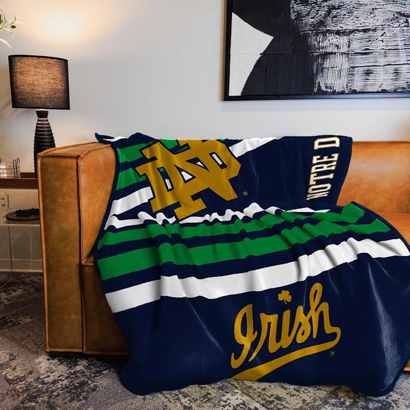 Notre Dame Fighting Irish Logo Brands Raschel Throw Blanket 50 x 60 Officially Licensed