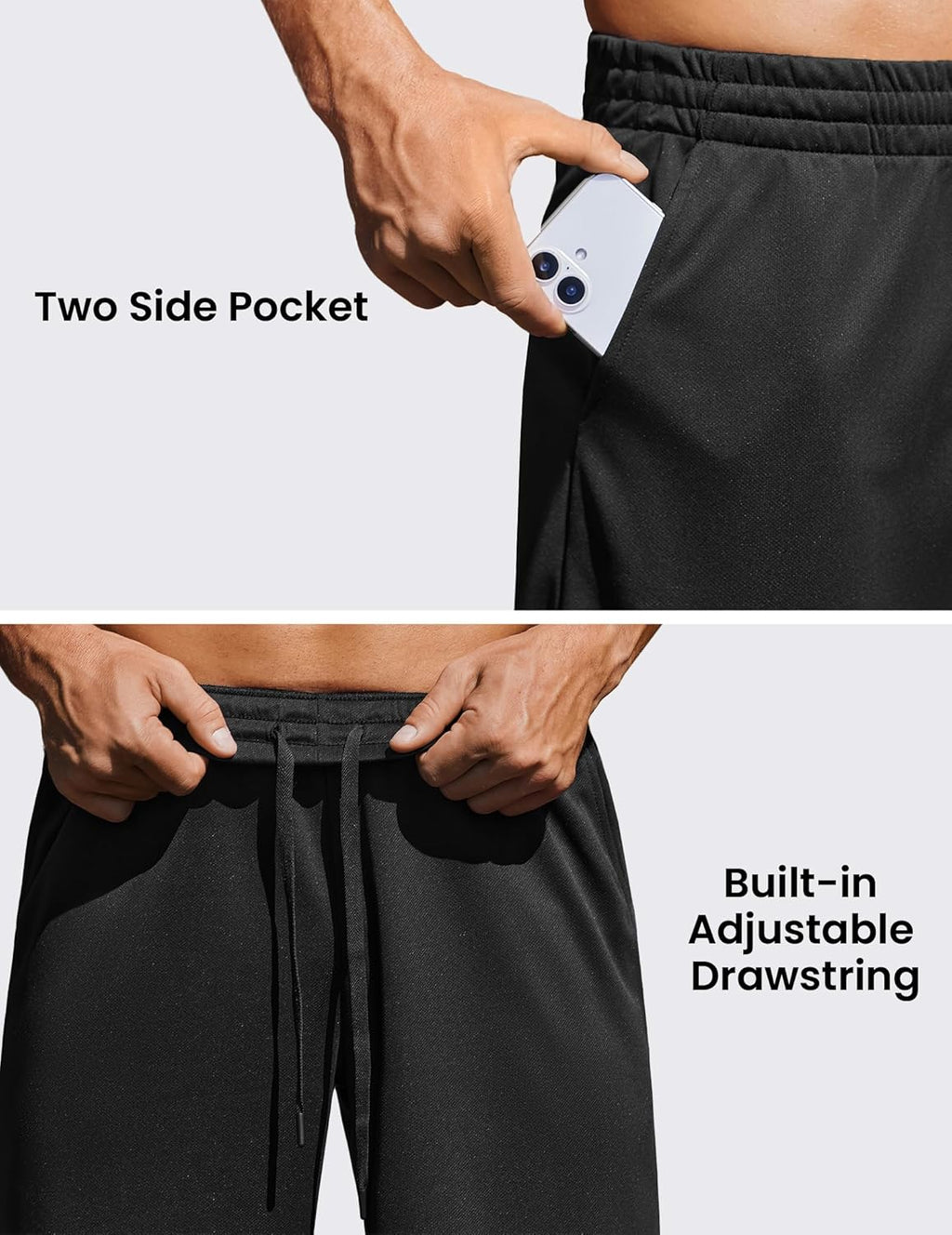 PINSPARK Mens Gym Basketball Shorts with Pockets - 10" Quick Dry Lightweight Mesh Athletic Shorts