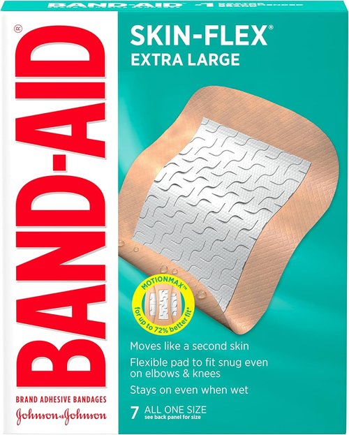Band-Aid Brand Skin-Flex Adhesive Bandages - Flexible Sterile First Aid for Cuts & Scrapes | Extra Large, 7 ct (Pack of 3)