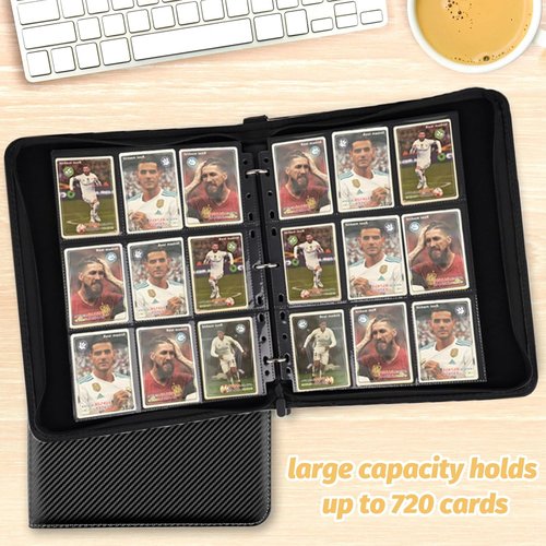 GERMUN 9 Pocket Card Binder - Premium Zip Trading Card Album for MTG, TCG & Sports Cards | Black, 720 Double-Sided Pockets