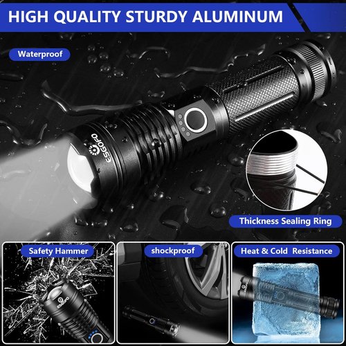 Esgofo Flashlights - High Lumens 100000 Rechargeable LED - Super Bright, Waterproof, Perfect for Hiking & Camping