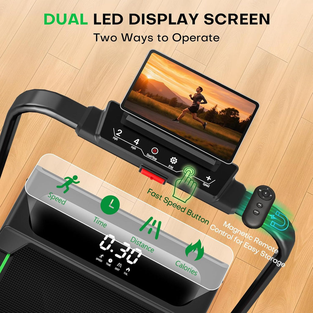 Walking Pad Treadmill - 6.2MPH Under Desk Walking Pad with 10% Incline | 350LBS Capacity, Remote Control