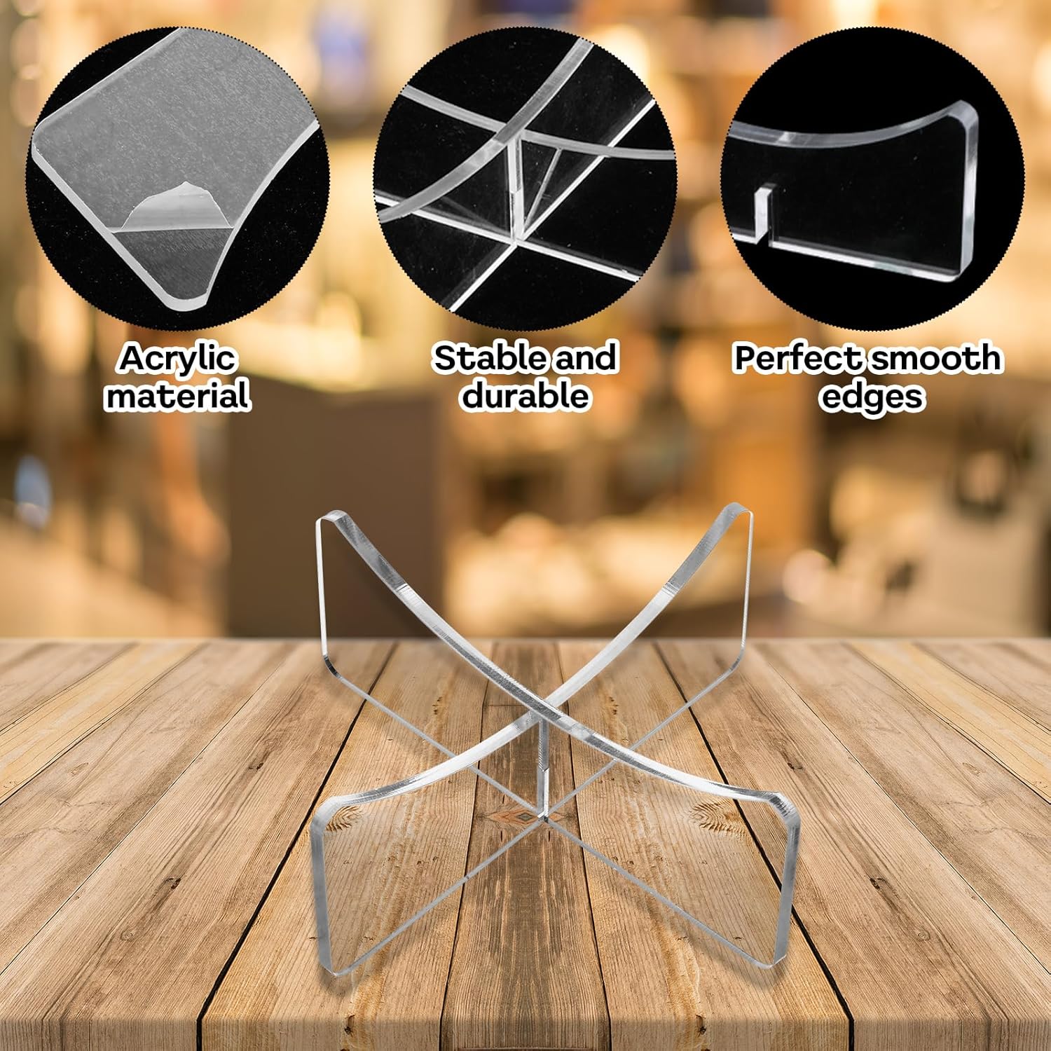Skiennix Basketball Display Stand - 6 Pcs Clear Acrylic Holder for Soccer, Volleyball & Rugby Balls