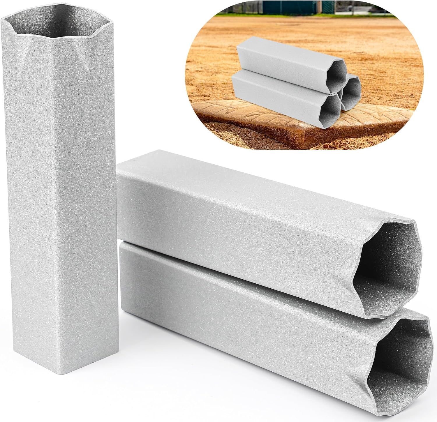Yaocom Baseball Ground Anchors - Curled Style for Standard/Official Bases - 1.8 x 8 Inch