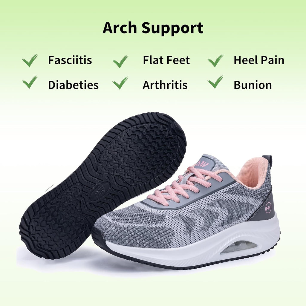 RomenSi Women's Arch Support Walking Shoes - Orthotic Sneakers for Plantar Fasciitis Relief | US Sizes 5.5-11
