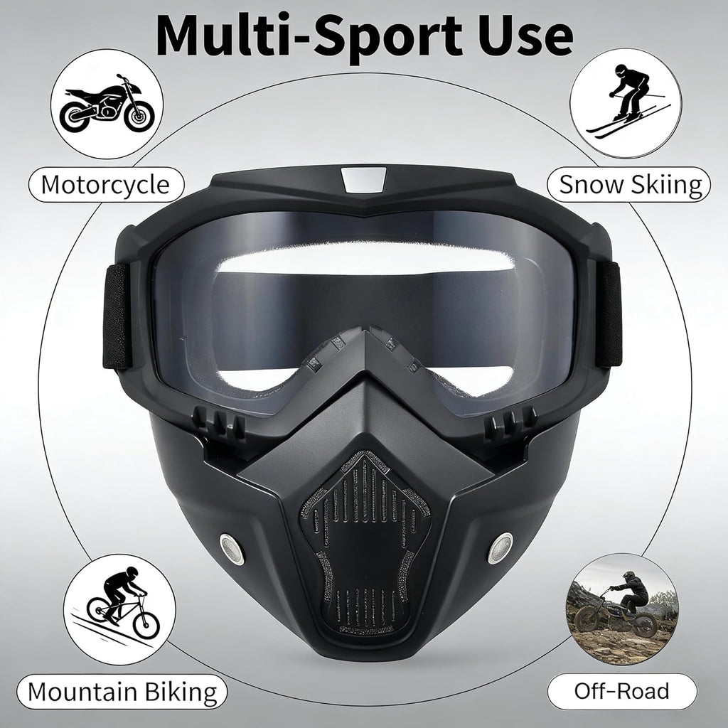 Skiennix Paintball Mask - Anti-Fog Full Face Tactical Goggles | Removable Face Mask for Men & Women