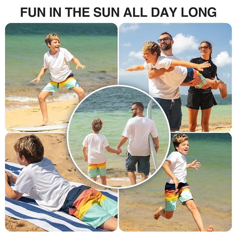 Kanu Surf Boys' Echo Quick Dry UPF 50+ Beach Swim Trunk - Variation Infinite Multi+10-12