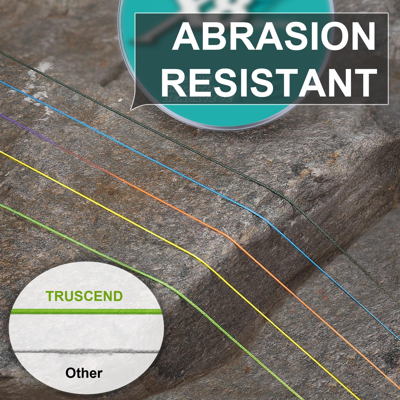 TRUSCEND X8 Braided Fishing Line, Upgraded Spin Braid Fishing Line, Smooth and Ultra Thin Braided Line, Fishing Wire Super Strength and Abrasion Resistant, No Stretch and Low Memory 55lb-547yds