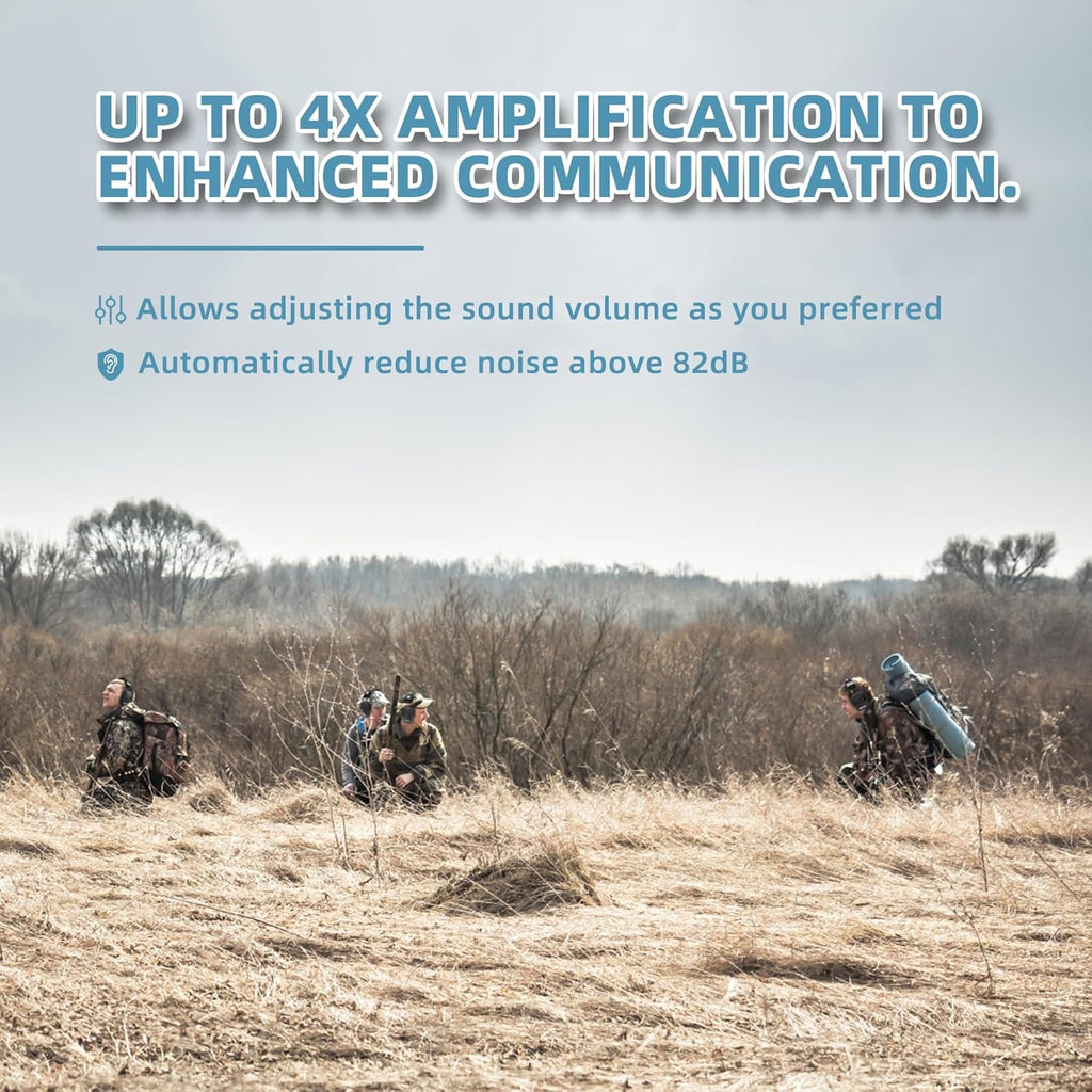 ProHear Electronic Ear Protection - Gel Pads & 4X Sound Amplification | NRR 23dB Noise Reduction Muffs for Shooting, Black