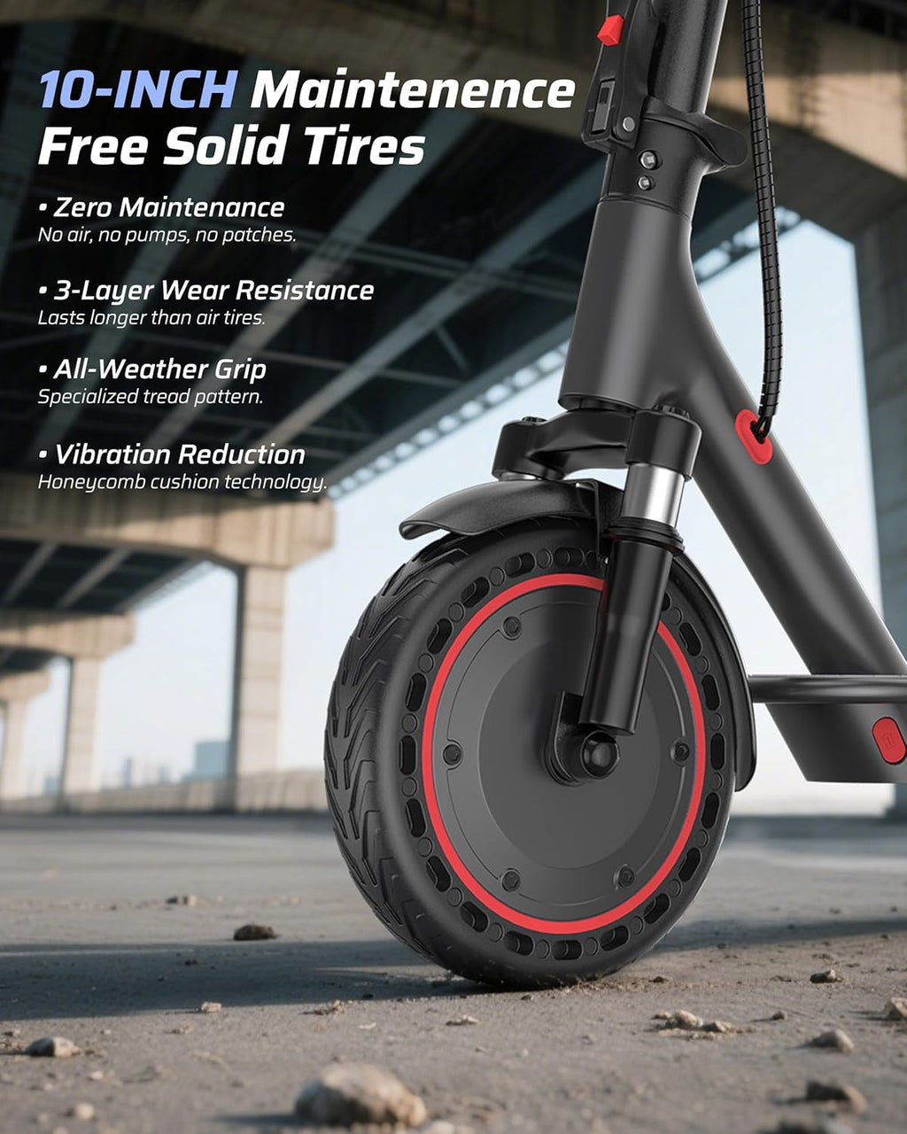 Qlaway Electric Scooter - 350W/500W Motor, 16-22 Miles Range, 8.5"/10" Tires, Dual Braking & Suspension