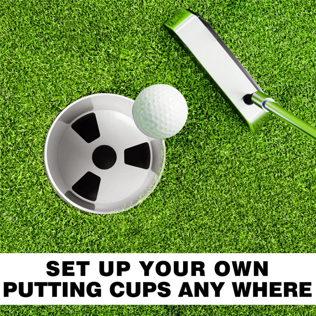ZLY Golf Hole Cup Set - 2PCS Ivory White ABS Golf Cups | 4" Depth, 4.25" Diameter, Fits PGAL/PGA/USGA Regulations