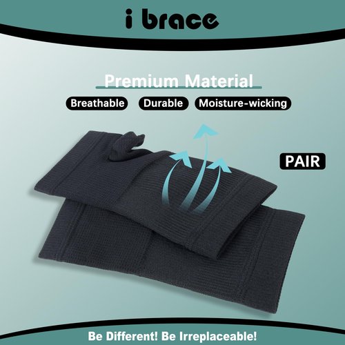 i BRACE Partial Zone Compression Wrist Sleeve for Carpal Tunnel with Thumb Support, Reversible Splint for Typing, Gardening, Golf, Yoga, Tennis, Wrist Support Brace for Men & Women-PAIR