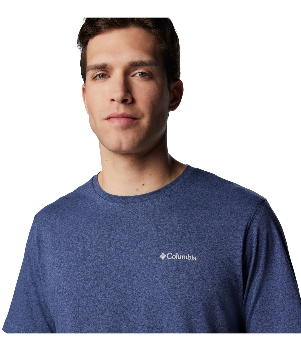Columbia Mens Thistletown Hills Short Sleeve T-Shirt, Dark Mountain Heather, Small