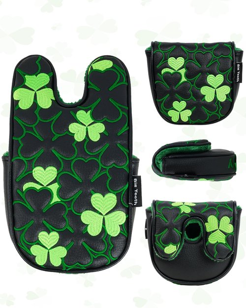 Big Teeth Golf Putter Covers Df3 Mallet Putter Headcover Magnetic Closure, Df3 Putter Cover Headcover Leather Mallet Putter Covers for Df3 Putter (Shamrock)
