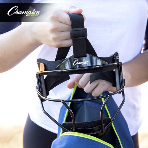 Champion Sports Steel Softball Face Guard - Durable Protection for Safe Play | Adjustable Fit
