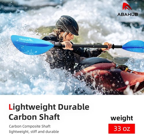 Abahub Carbon Kayak Paddles - 90.5-Inch Lightweight Oars with Free Paddle Leash | Multiple Colors Available