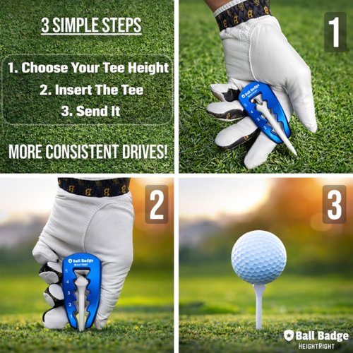 HeightRight Adjustable Golf Tee Height Tool (5-Level Precision) – Universal Fit for Wooden & Plastic Tees, Consistent Tee Height Setter for Drivers, Fairway Woods & Irons, Golf Swing Training Aid