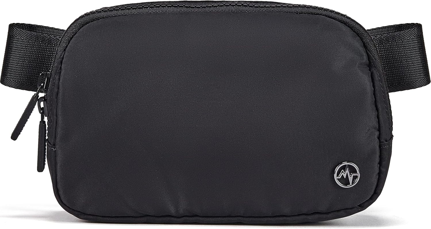 Pander Fanny Pack - Water-Repellent Nylon Belt Bag for Women | Adjustable Strap, Black