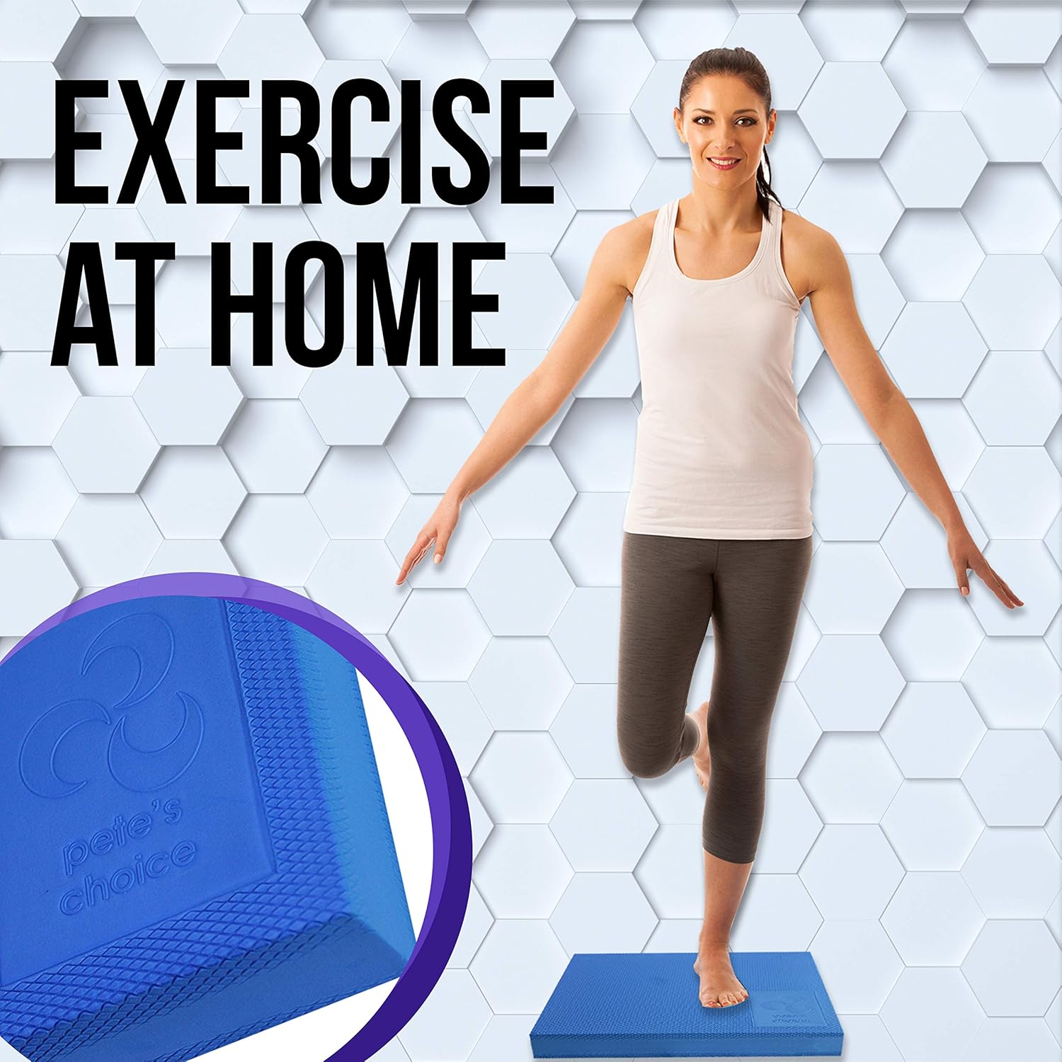 Pete's Choice Foam Balance Pad - XL & L Sizes with Free Stretching Strap & Guide | Ideal for Physical Therapy & Rehab
