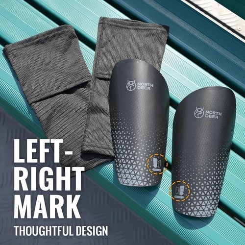 Northdeer Soccer Shin Guards - Protective Sleeves with Optimized Insert Pocket for Kids & Adults