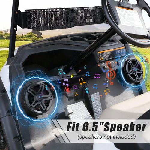 CYOOYC Under Dash Kick Speaker Pod Brackets for E-Z-Go TXT 1994+ Golf Cart Accessories, Front Kick Panels Loudspeaker Mount Support for 6.5" Speakers, High-Density PP Plastic, 2PCS