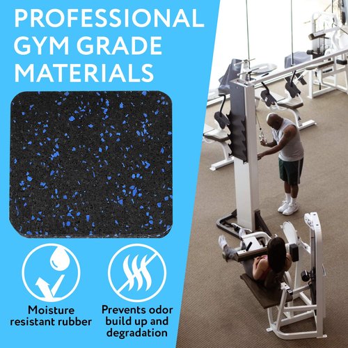 Impresa Rubber Floor Protectors for Walking Pad & Treadmill Pad - 4 x 4 x 0.5 in, 6-Pack - Anti-Vibration & Shock-Absorbing Mats - Workout Mats for Home Gym Equipment