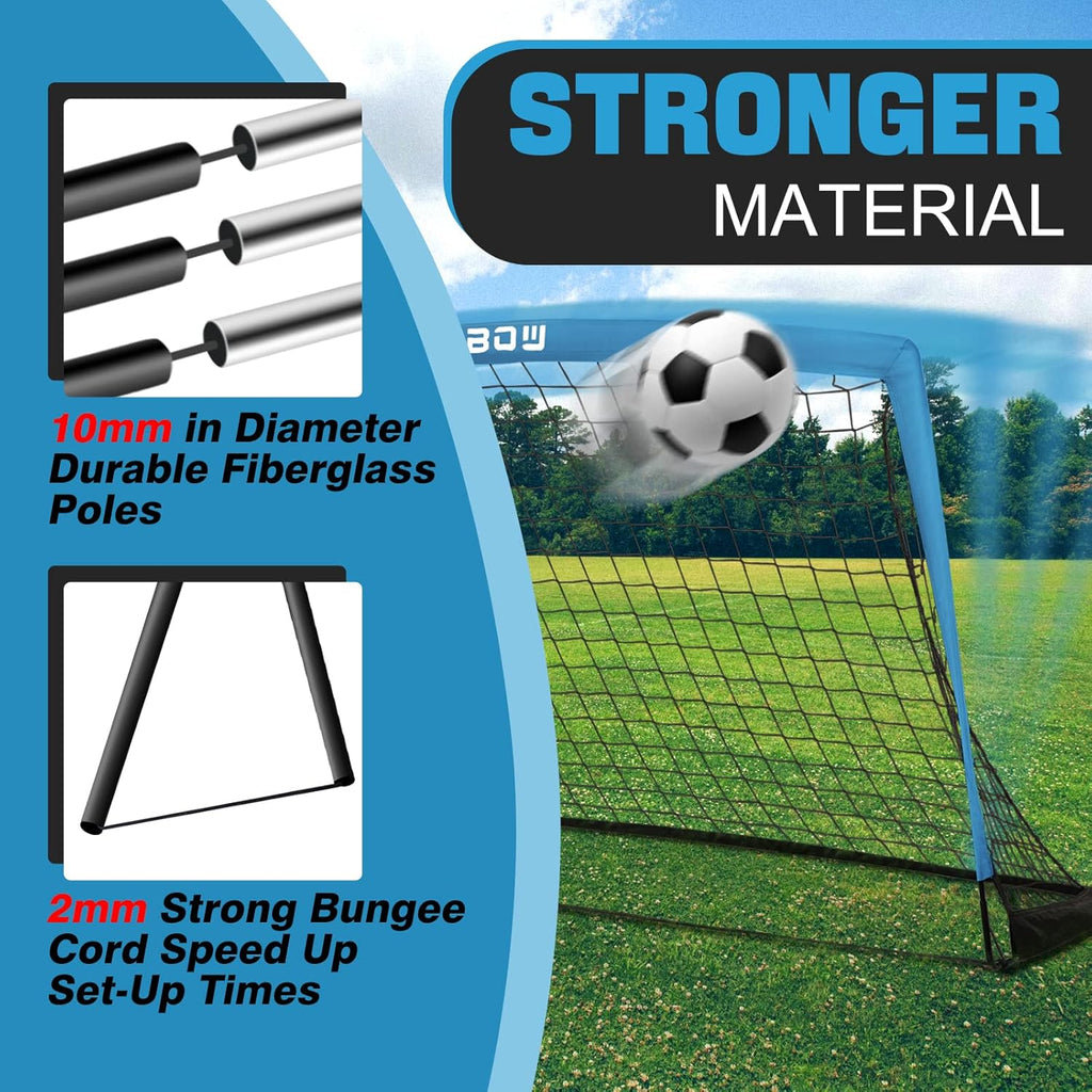 RUNBOW Kids Soccer Goal - 6x4 FT Portable Folding Net with Carry Bag for Indoor/Outdoor Training