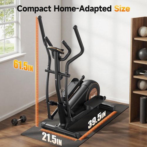 Niceday Elliptical Machine - Magnetic Home Trainer with 16 Resistance Levels | 15.5"-19" Stride, 400LBS Capacity