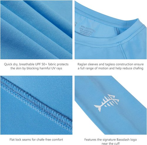 BASSDASH Women's Long Sleeve Fishing T-Shirt - UPF 50+ UV Sun Protection | Performance Hiking Shirt