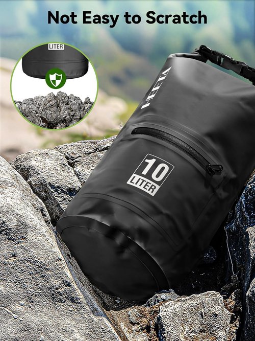 HEETA Waterproof Dry Bag - Lightweight Roll Top Storage with Zippered Pocket | 5L/10L/20L/30L/40L for Travel, Kayaking, Camping