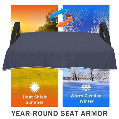YOKYHOM Golf Cart Seat Covers for 2/4-Seater, Microfiber Seat Towel Blanket, Keeps Seats Cool, Clean & Comfortable, Fits EZGO, Club Car, Yamaha, 51"x31", Grey Black