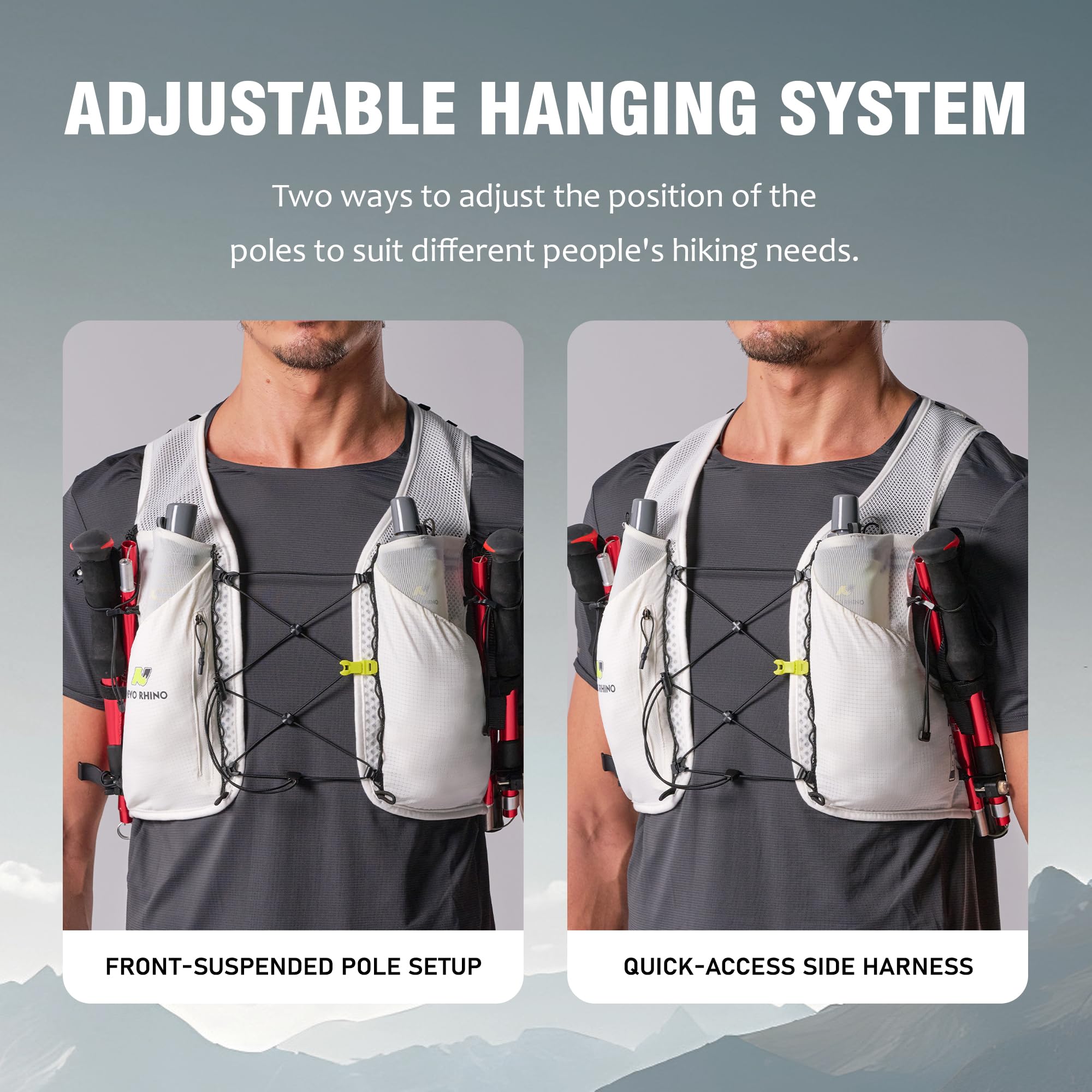 Running Hydration Vest for Women Men, Lightweight Water Vest with 2 TPU 250ML Soft Flask, Adjustable Chest Straps Hydration Backpack for Shorter Runs