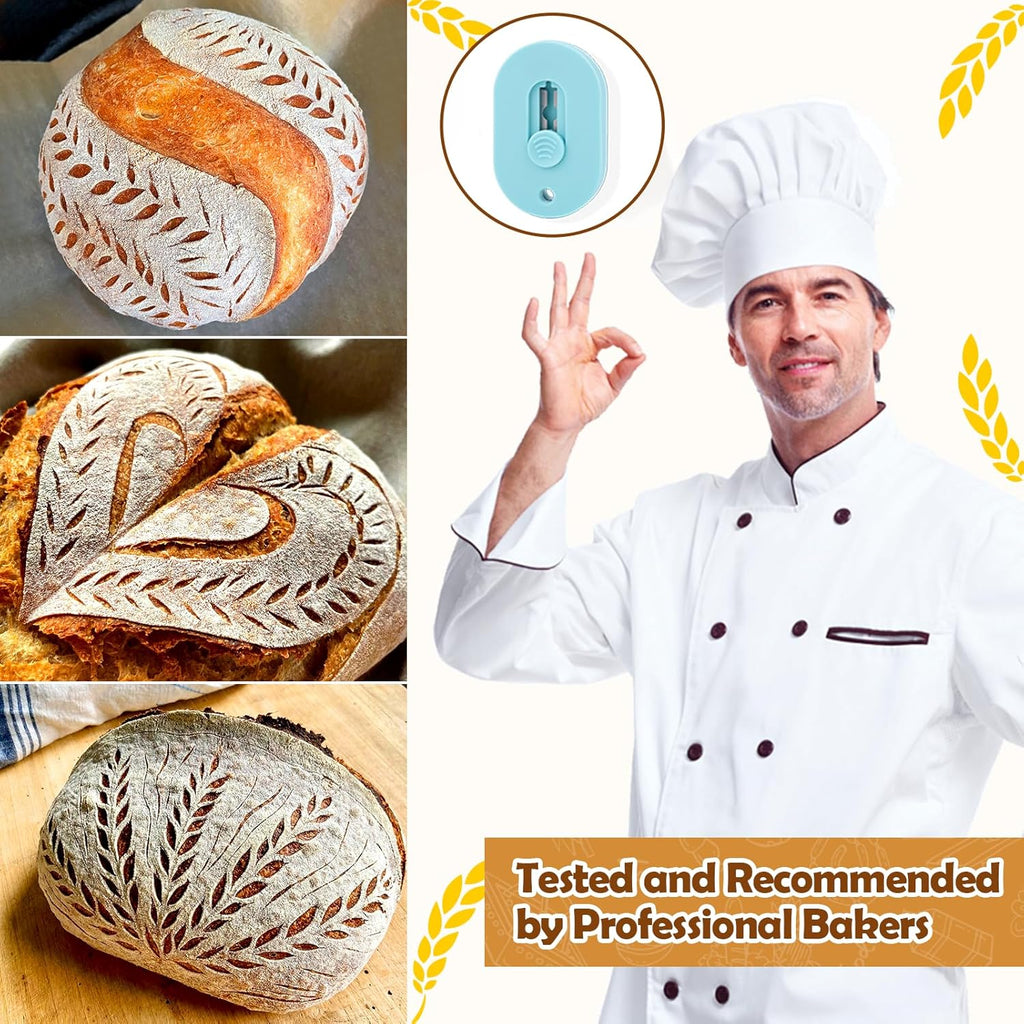 XANGNIER Bread Lame Dough Scoring Tool - Extractable & Magnetic with 5 Razor Blades | Perfect for Sourdough Baking