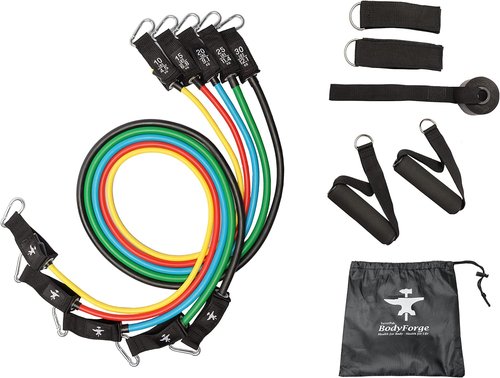 BodyForge Resistance Bands - Versatile Exercise Bands with Handles for Strength Training | Home Gym Equipment