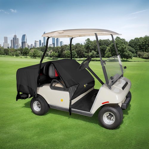 10L0L Waterproof Golf Cart Seat Cover for Club Car, EZGO, Yamaha, 4 Passenger 2+2 Seat Rain/Dust Covers, 600D Oxford Fabric, UV Resistant, All Weather Protector for Front & Rear Seat, Easy On/Off
