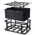 Electric Bike Rear Basket Heavy Duty Steel Frame with Net and Liner, RoakyRoasy 23L Large Capacity Back Rack Mounted Cargo Carrier for Ebike, Superior Deformation Resistance