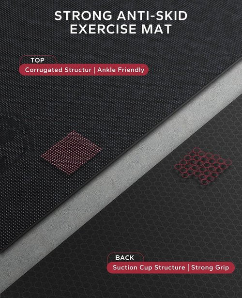 HAPBEAR Extra Large Exercise Mat - Non-Slip, Ultra Durable 8mm Thick Workout Mat for Home Gym | 7'x5', 6'x8', 6'x9', 6'x10', 6'x12'