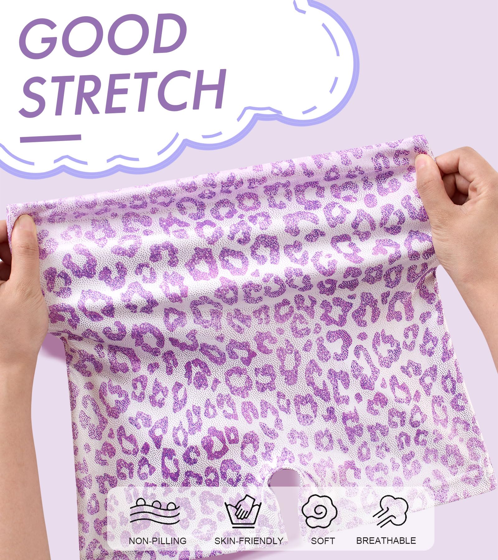 uideazone Little Girls Gymnastics Leotards 4t 5t Purple Leopard Ballet Unitards Sparkle Sequin Mesh Biketard Athletic Dance Wear for Kids