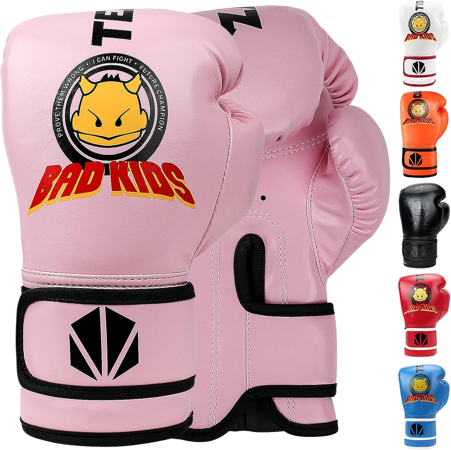 TEKXYZ Kids Boxing Gloves - Synthetic Leather Training Gloves in Vivid Colors for Ages 3-12