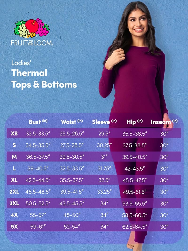 Fruit of the Loom Womens Micro Waffle Thermal Underwear Tee, White - 1 Pack, Large