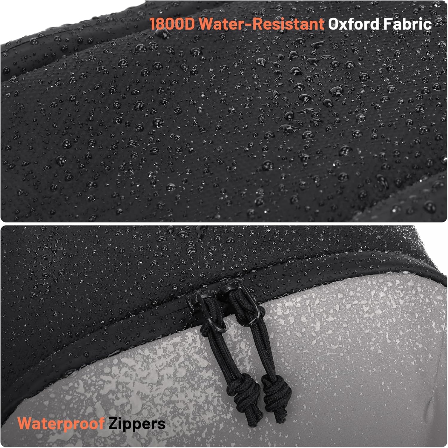 Oumurs Reflective Backpack - 1800D Water-Resistant Oxford Cloth | Ideal for Travel, Cycling & Work - Black