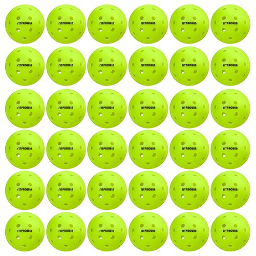 FITPROWIN Outdoor Pickleball Balls 40 Holes Pickle Ball High Bounce & Durability Pickle Balls 4/12/36 Pack Great Visibility Neon Green Pickleballs for Beginners Professionals