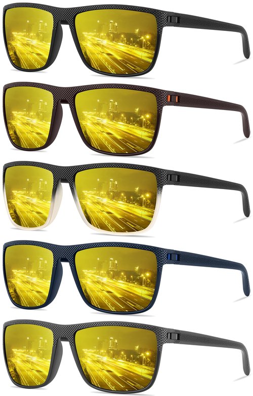 RSQQAV Night Vision Glasses for Men Night Driving Cycling Glasses Reduce Glare and Enhance Vision Lightweight Frame